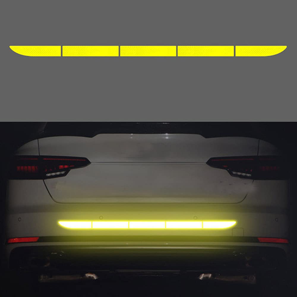 High Visibility Car Rear Trunk Reflective Strip - Fluorescent Green Warning Sticker for Night Safety | 90cm Reflective Tape for Vehicle Styling & Decoration | Perfect for Trucks, SUVs & Emergency Vehicles