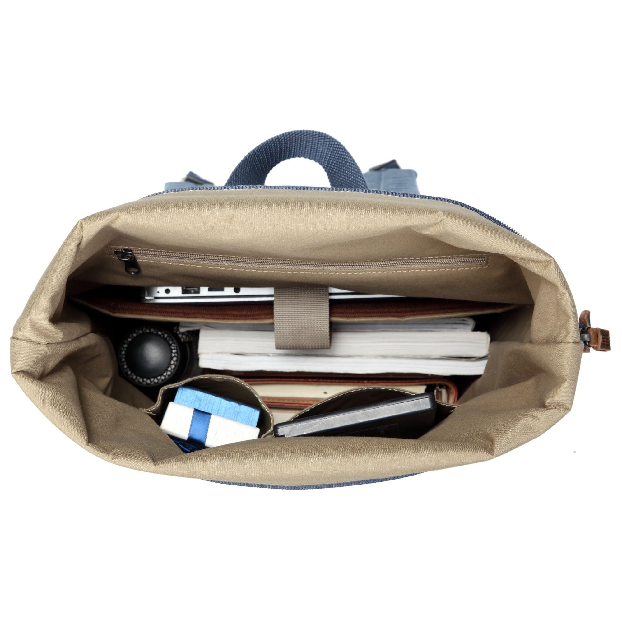 TRP0425 Troop London Heritage Canvas 15 Inch Laptop Backpack - Waterproof Smart Casual Daypack with Foldable Top for Work, School & Travel | Durable Business & College Backpack
