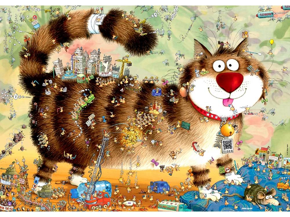 Heye 1000 Piece Triangle Jigsaw Puzzle - Cats Life, Fun & Challenging Puzzle for Adults & Teens, Perfect for Family Game Night & Relaxation