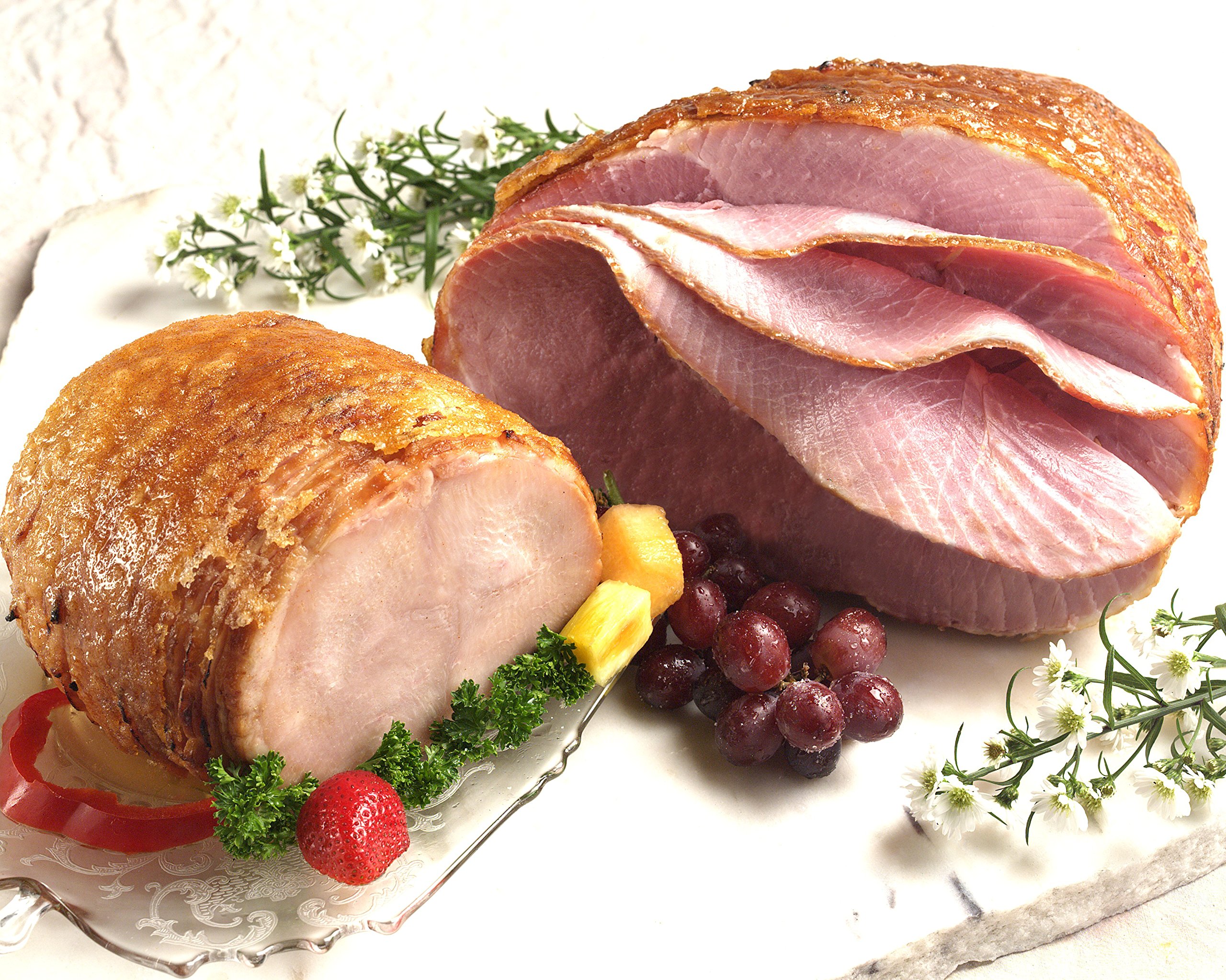 Holiday Ham Combo - Honey Glazed Spiral Sliced Gourmet Ham (8 lb) & Turkey Breast (4 lb) | Perfect for Easter, Christmas & Family Gatherings | Serves 16-18 People