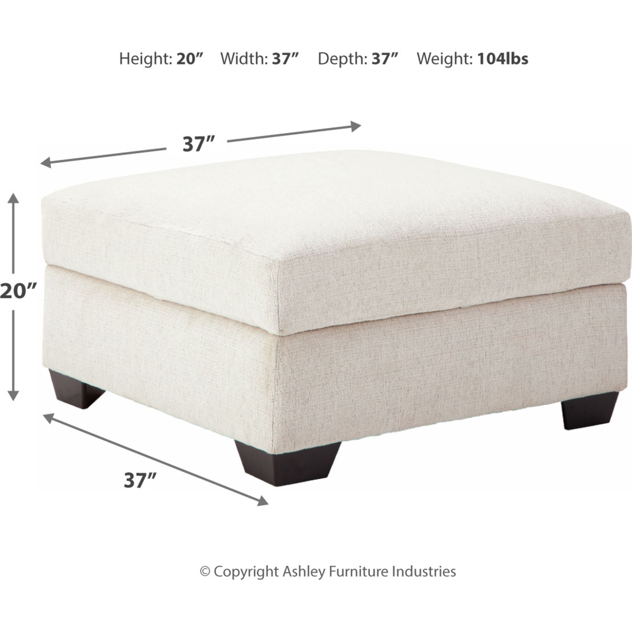 Brantley Storage Ottoman with Lift Top - Snow White - Extra Seating & Hidden Storage for Living Room, Bedroom, or Nursery
