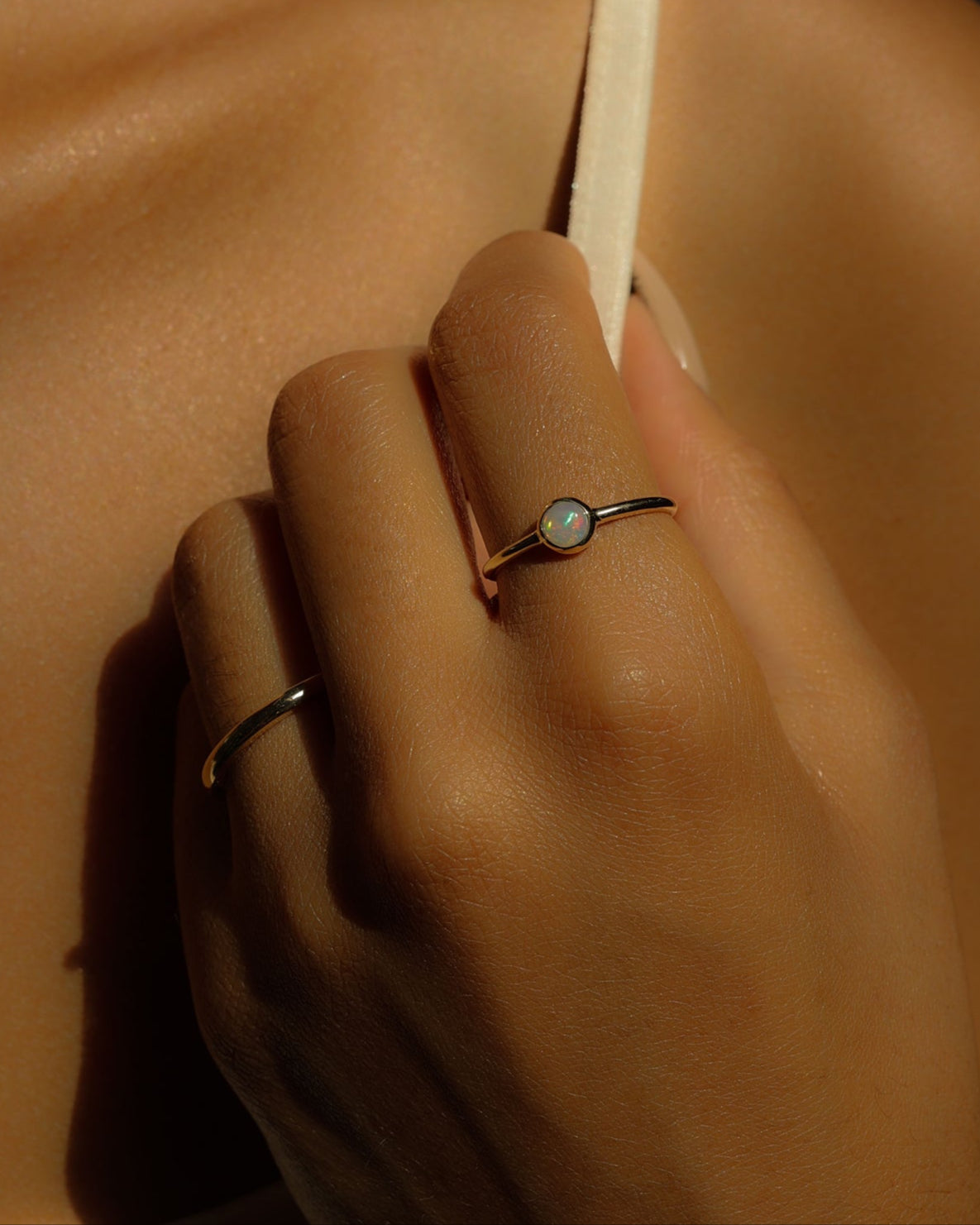 10K Gold Opal Cabochon Ring for Women - Elegant Handmade Jewelry for Everyday Wear & Special Occasions