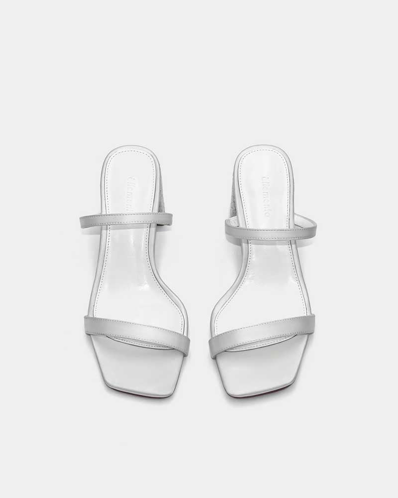 White Block Heel Slip-On Sandals for Women - Comfortable Summer Casual Shoes - Perfect for Beach, Vacation & Everyday Wear