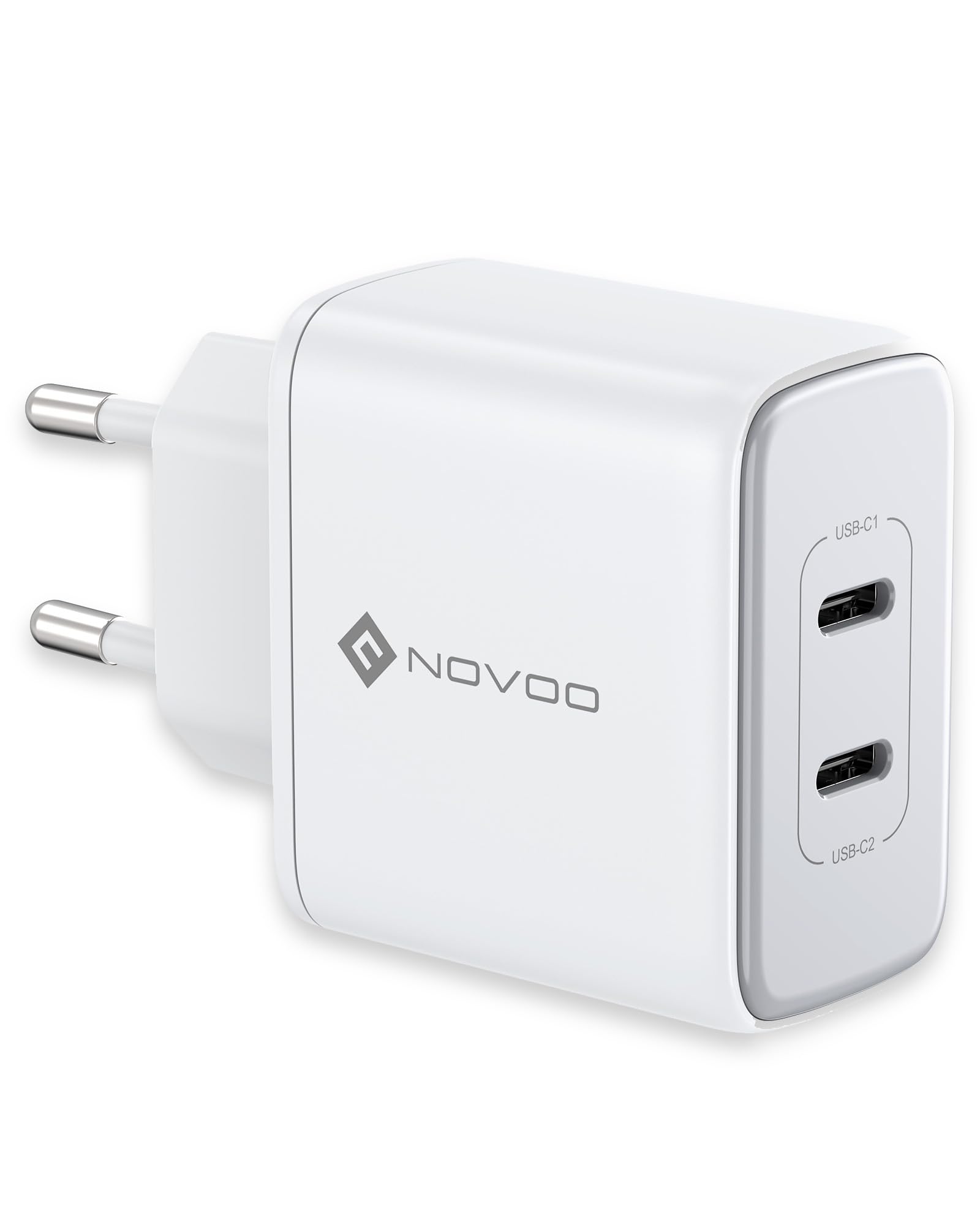NOVOO 35W Fast USB C Charger with 2 Ports, PD 3.0 Quick Charger for iPhone 14 Pro Max/13/12, Galaxy S23 Ultra/S22, MacBook Pro/Air M1/M2, iPad Pro/Air, Steam Deck | Perfect for Travel, Office & Home Charging
