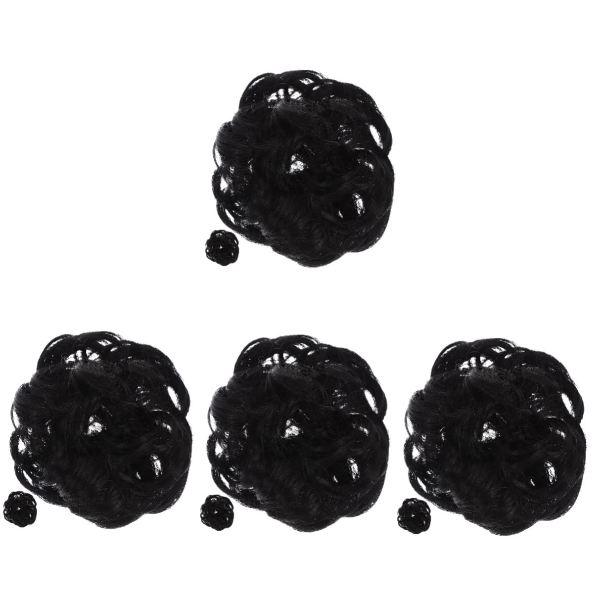 Beavorty 8 Pcs Wig Hair Ring Meatball Bun Hair Pieces for Women - Black Ponytail Wigs, Scrunchies & Chignon Hairpieces - Perfect for Messy Bun, Updos & Everyday Hairstyles - Great for Parties, Weddings & Work