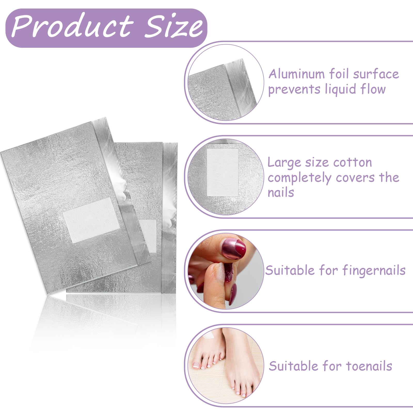100Pcs Nail Polish Remover Foil Wraps with Pre-Attached Lint-Free Pads | Soak Off Gel & Acrylic Nails | Includes Cuticle Scraper | Professional Salon & At-Home Manicure Essential