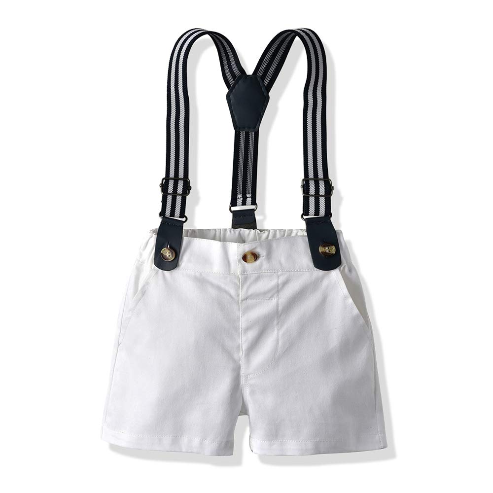 Stylish 2-Piece Summer Outfit for Toddler Boys - Cotton Striped Shirt with Bow Tie & Shorts Suit | Perfect for Weddings, Parties & Special Occasions