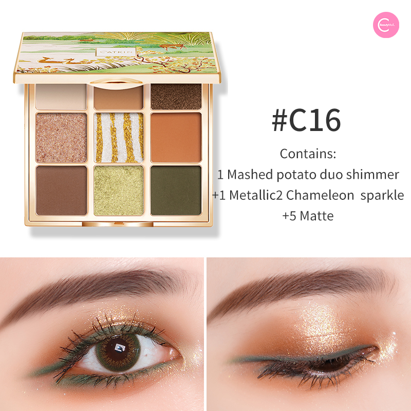 CATKIN Summer Forest 9-Color Eyeshadow Palette - Long Lasting Pigmented Makeup for Day & Night Looks | Perfect for Parties, Weddings & Everyday Wear