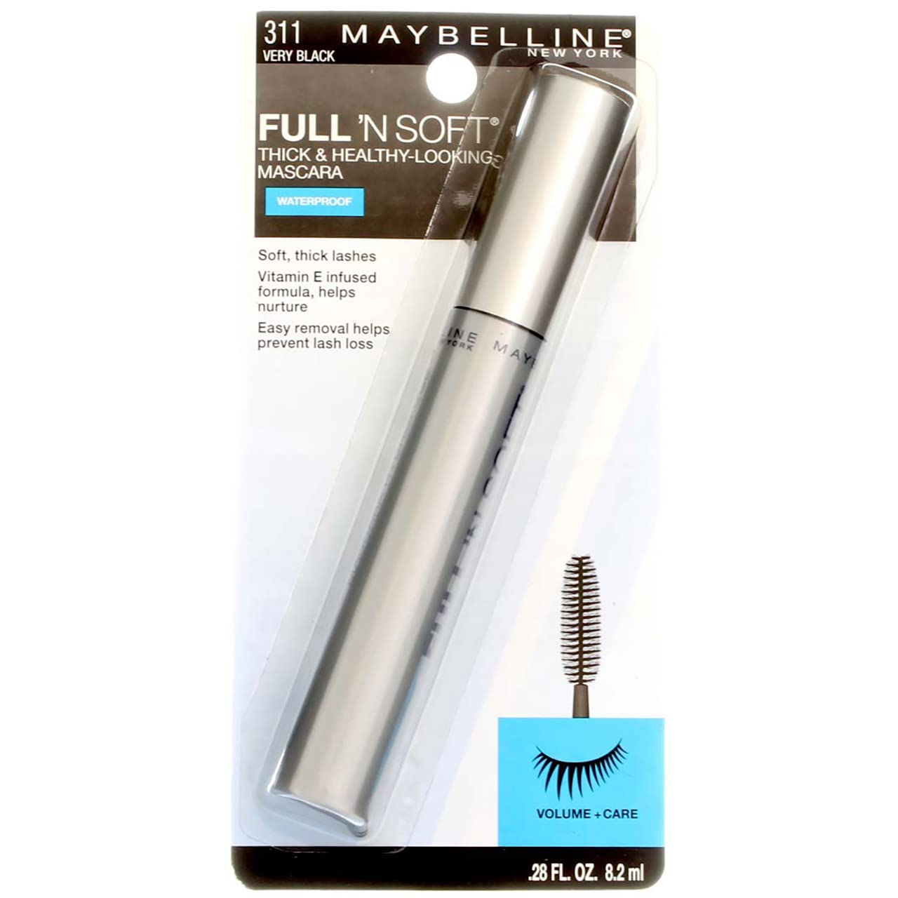 Maybelline Full 'N Soft Waterproof Mascara - Very Black 311 - 0.28 oz (18 Pack) | Volumizing & Lengthening | Waterproof & Smudge-Proof | Perfect for Swimming, Gym & Everyday Wear