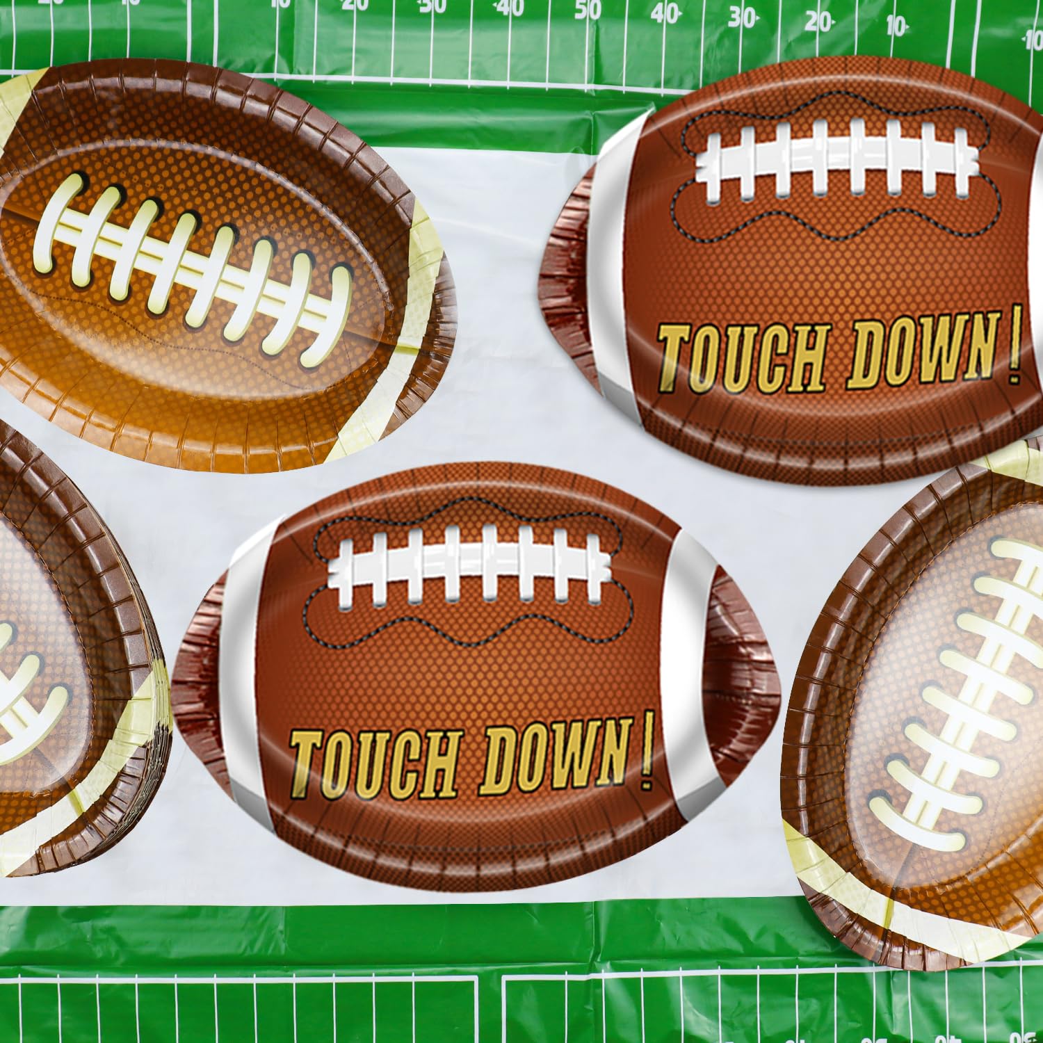 40Pcs 11 Inch Football Plates - Football Party Supplies for Game Day, Birthday, Tailgate & Family Gatherings - Perfect for Super Bowl, Sports Themed Parties & Home Decor