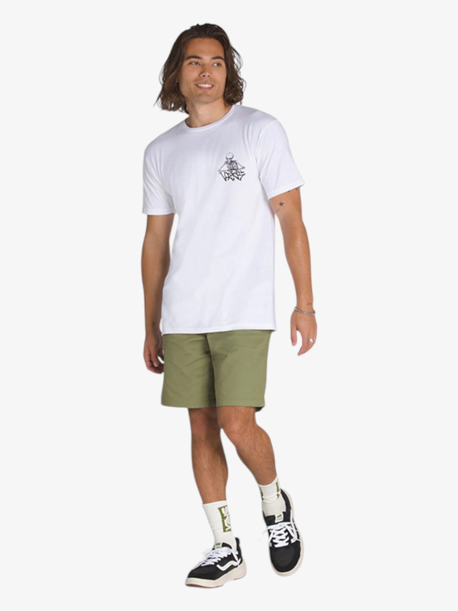Vans Universe SS White T-Shirt for Men & Women | Classic Cotton Short Sleeve Tee | Casual Streetwear for Skateboarding, Music Festivals & Everyday Wear