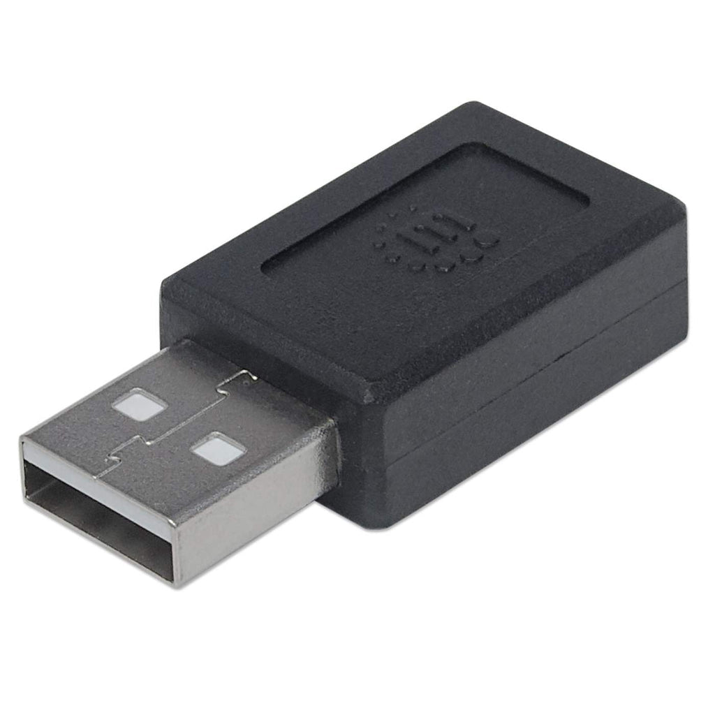 USB C to USB A Adapter Female to Male 480Mbps High Speed USB 2.0 Converter with Nickel Plated Contacts - Black Color - Lifetime Warranty - Perfect for Laptops, Phones & Tablets Charging/Data Transfer