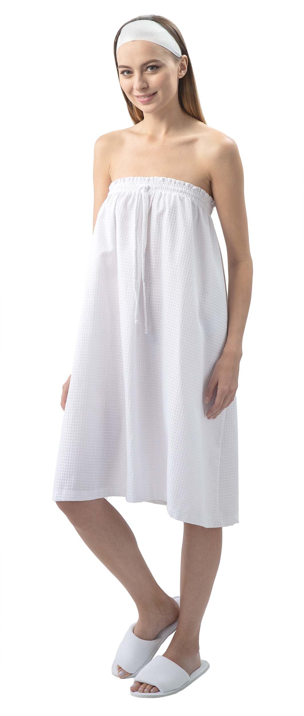 APPEARUS Women's Spa Wrap - Lightweight Waffle Weave Bathrobe with Adjustable Drawstring for Shower, Spa & Relaxation at Home | Soft Terry Cloth Robe for Post-Bath Comfort