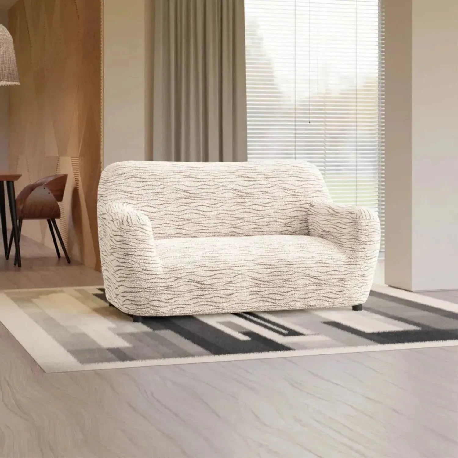 2 Seater Loveseat Slipcover - Soft Microfiber Fabric with Stylish Prints - Perfect for Living Room, Bedroom or Dorm Decor