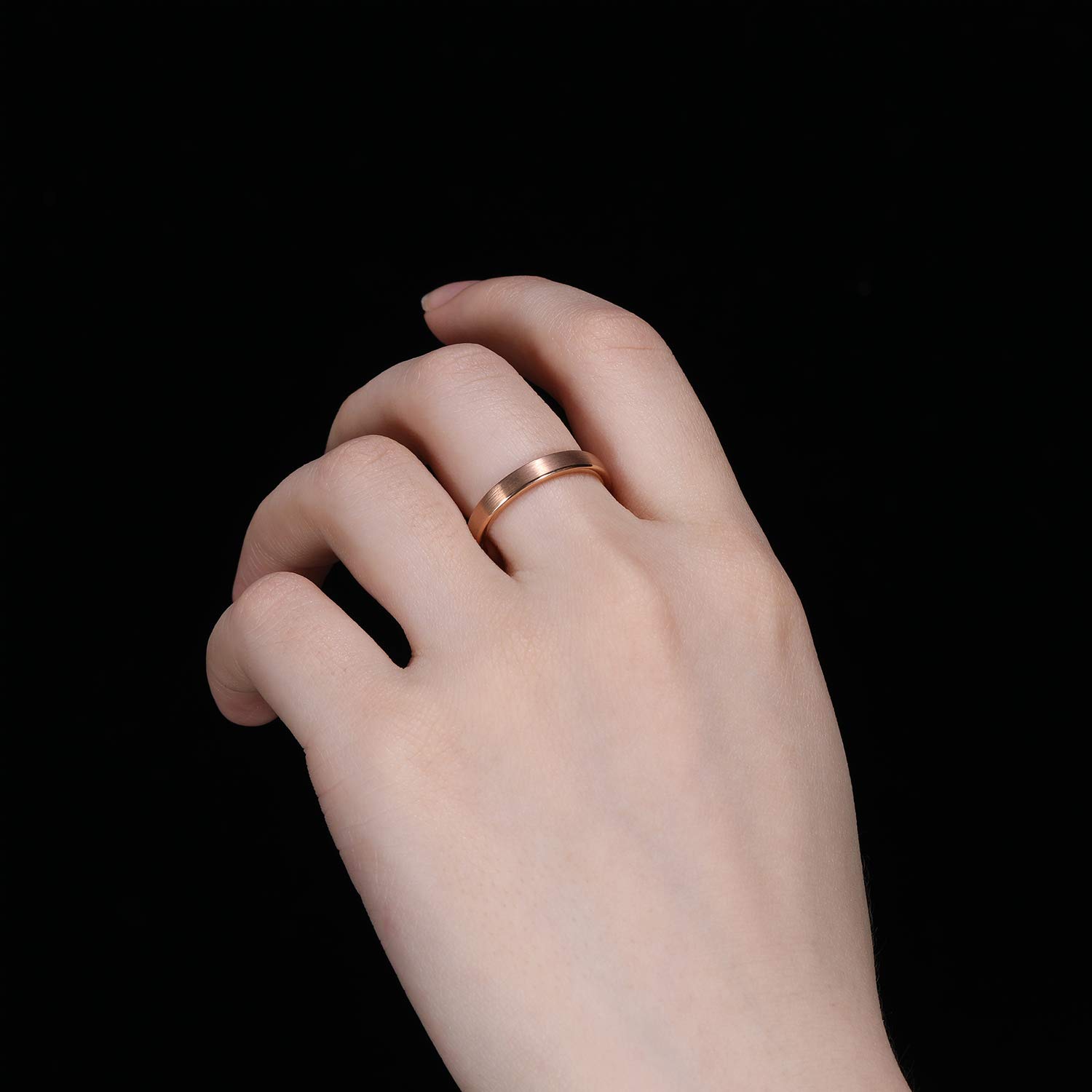 TRUMIUM 3mm & 5mm Tungsten Wedding Bands for Women & Men - Rose Gold & Silver Brushed Comfort Fit Rings (Size 4-12) - Perfect for Engagement, Anniversary & Everyday Wear