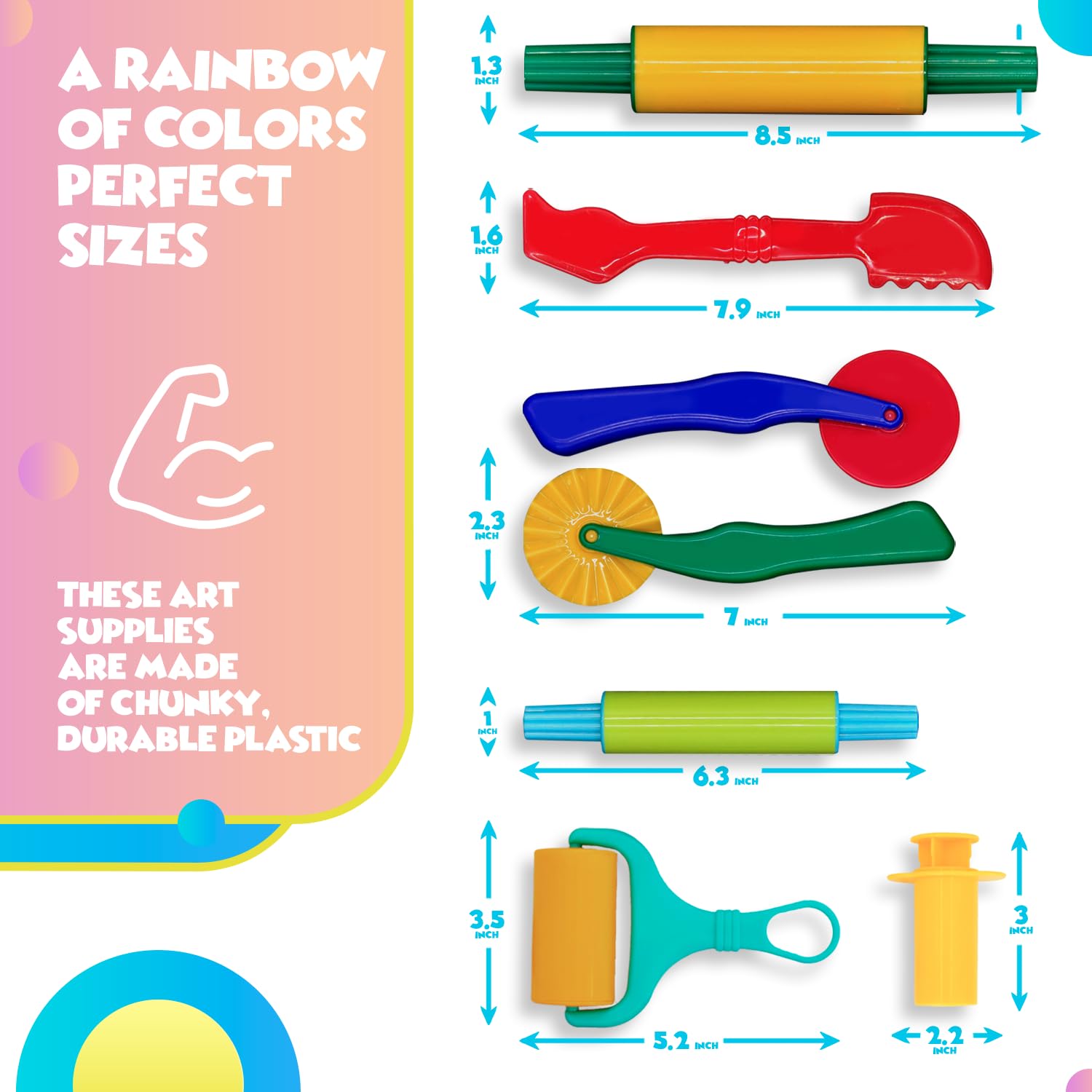 12-Piece Clay and Play Dough Tools Set for Kids Ages 3+ | Non-Toxic Modeling Dough Accessories Kit | Perfect for Arts & Crafts, Preschool Learning, and Creative Play at Home or School