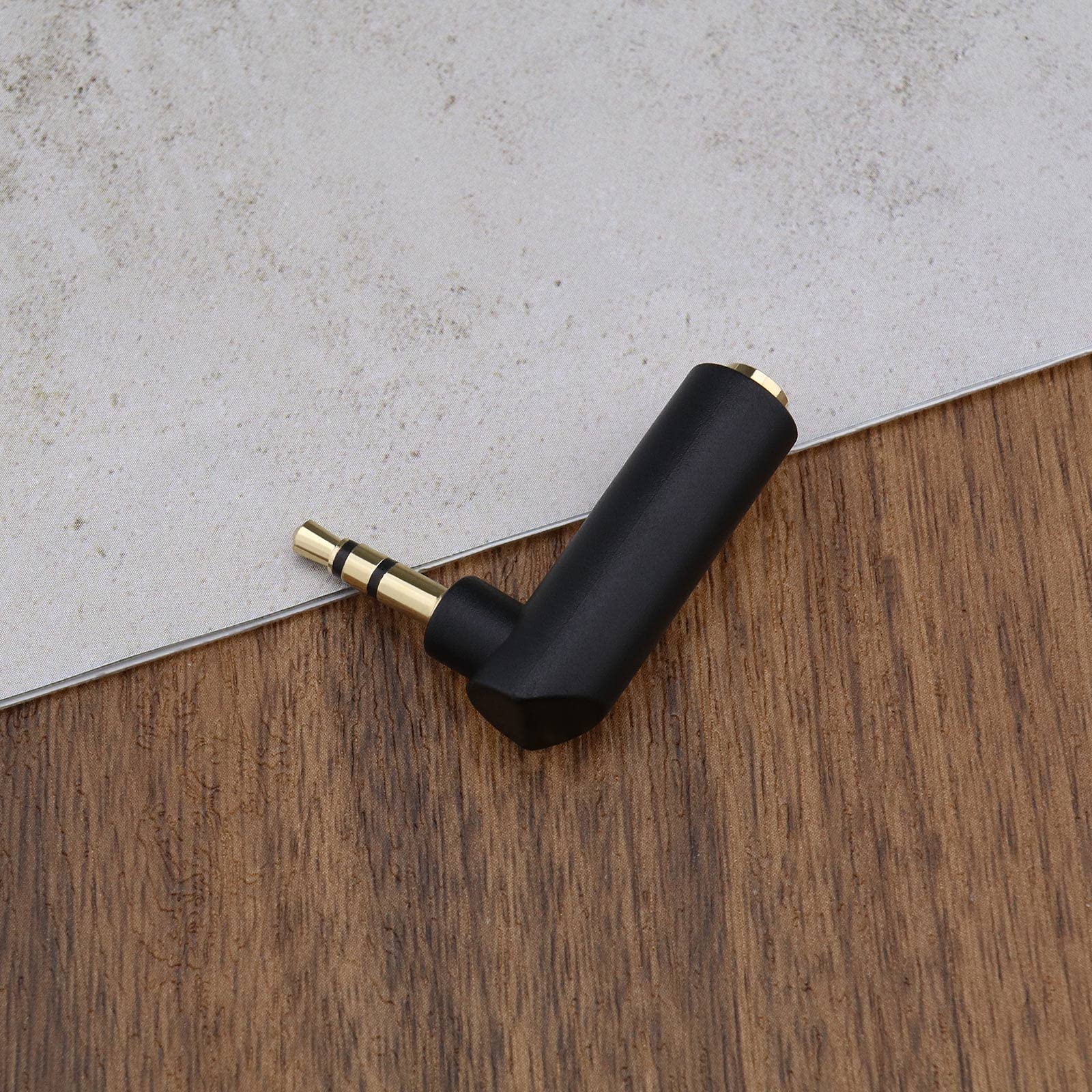 ECSiNG 3.5mm Gold Plated Right Angle Audio Adapter - 90 Degree Stereo Jack Connector for iPhone, Android, Laptop, Headphones & Gaming Headsets - Perfect for Travel, Office & Home Entertainment