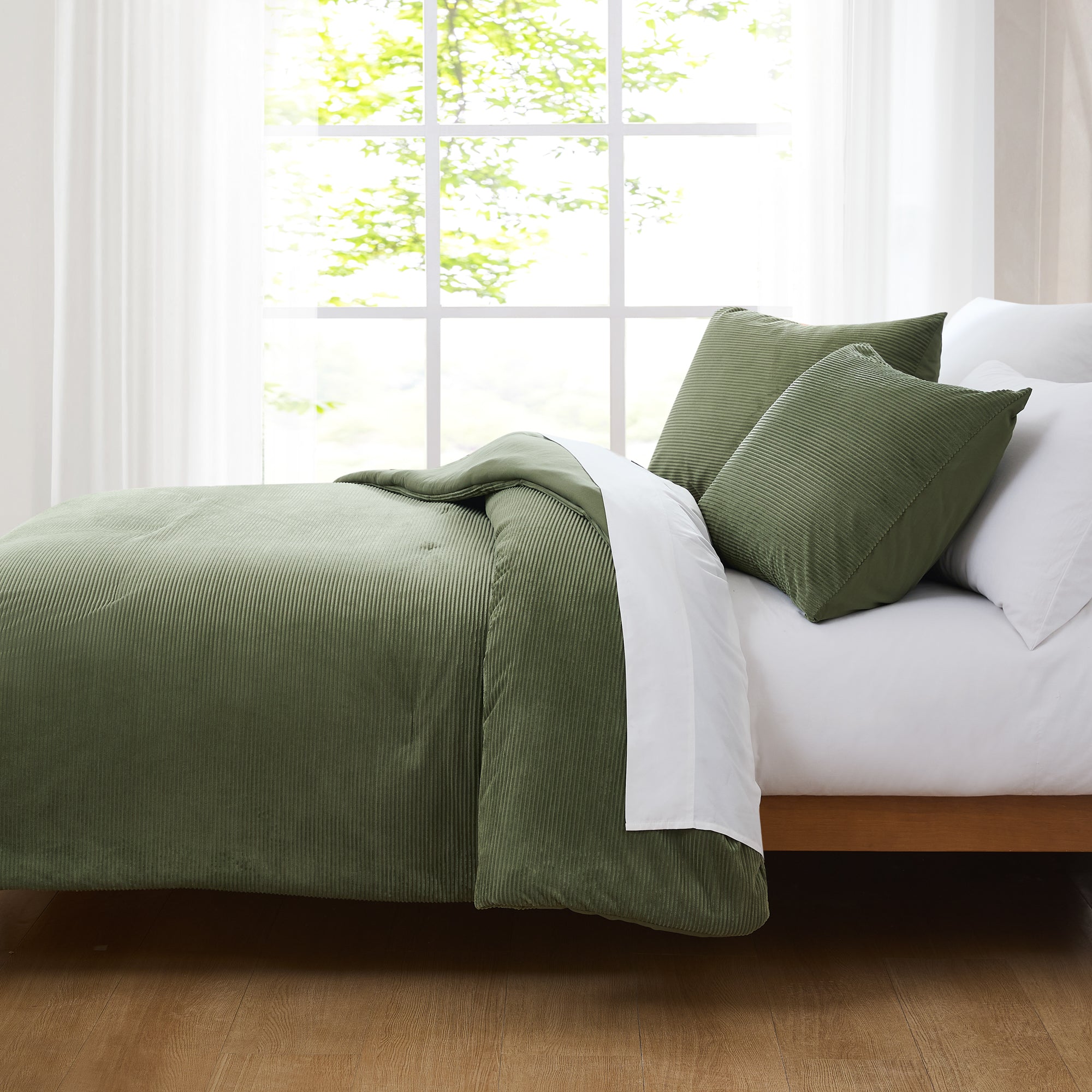 Arden Ribbed Corduroy Comforter Set - Soft & Durable Bedding Collection for Cozy Bedroom Decor | Perfect for Winter Nights & Home Styling