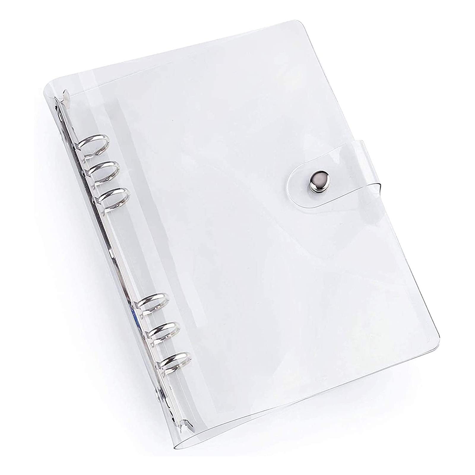 A5 6-Hole Transparent Soft PVC Notebook Cover - Refillable Planner Binder with Round Rings, Durable Protector for School, Office & Daily Organization