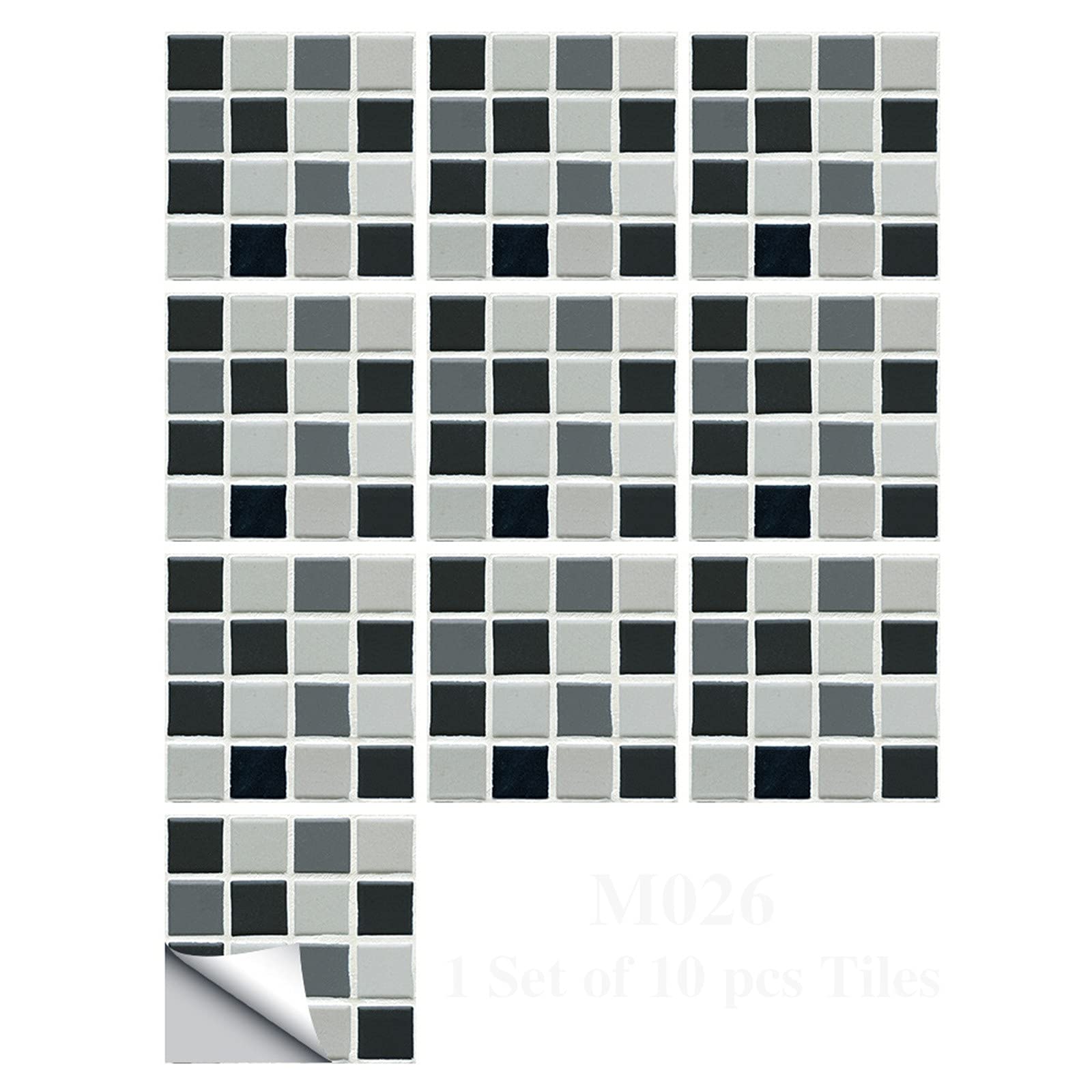 10-Piece DIY Crystal Tile Stickers - Waterproof Self-Adhesive Mosaic Wall Decals for Home Decor (10cm x 10cm) - Perfect for Living Room, Bathroom, Kitchen & DIY Projects
