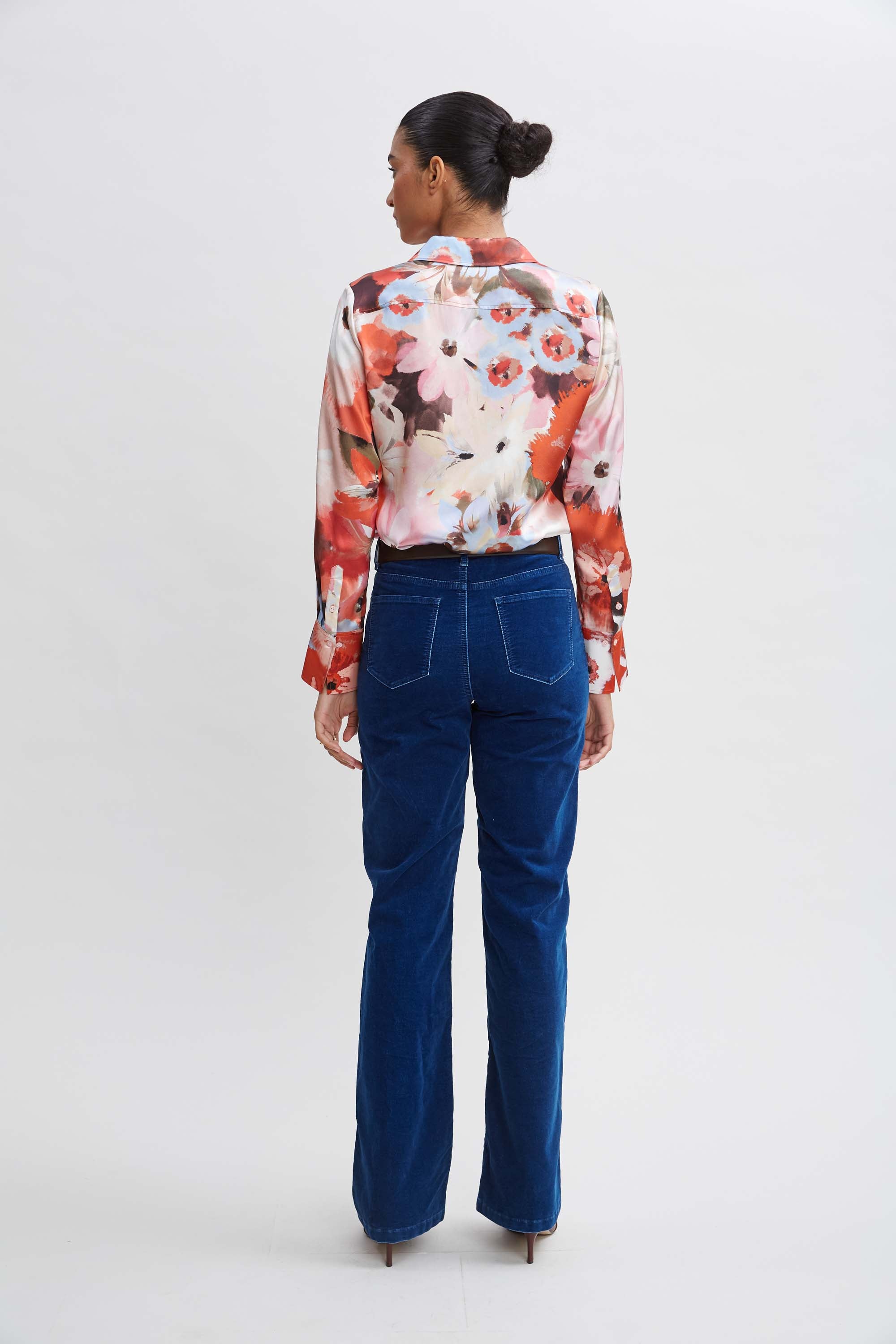 Silk Satin Wintergarden Shirt for Women - Elegant Long Sleeve Blouse for Office, Party & Formal Occasions
