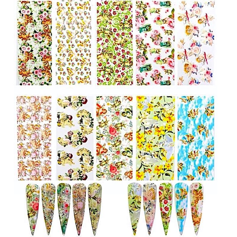 10 Rolls BOX Transfer Foils XKZ - Premium Heat Transfer Foil for DIY Crafts, T-Shirts, Bags & Home Decor Projects