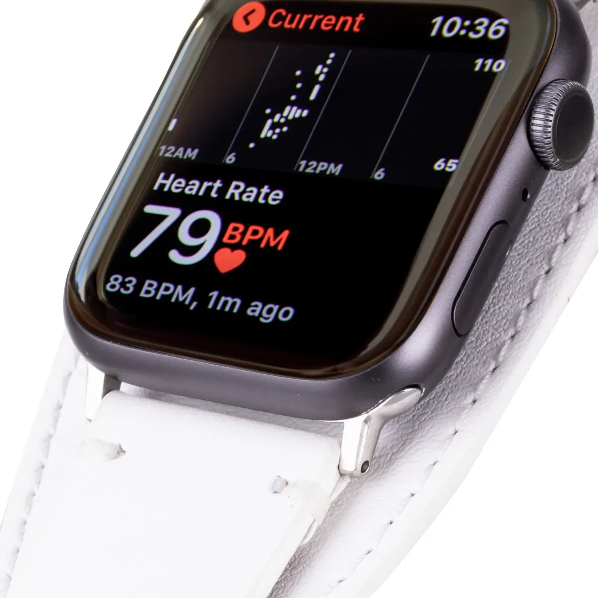 Premium White Leather Cuff Strap for Apple Watch - Elegant & Durable Replacement Band for Work, Gym & Everyday Wear