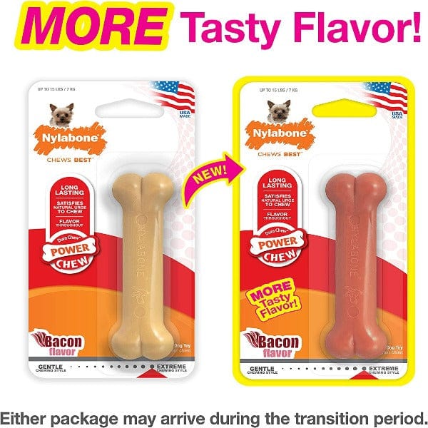 Nylabone DuraChew Bacon Flavored Dog Chew Toy - Long-Lasting Dental Chew for Medium to Large Dogs - Perfect for Aggressive Chewers & Teething Puppies
