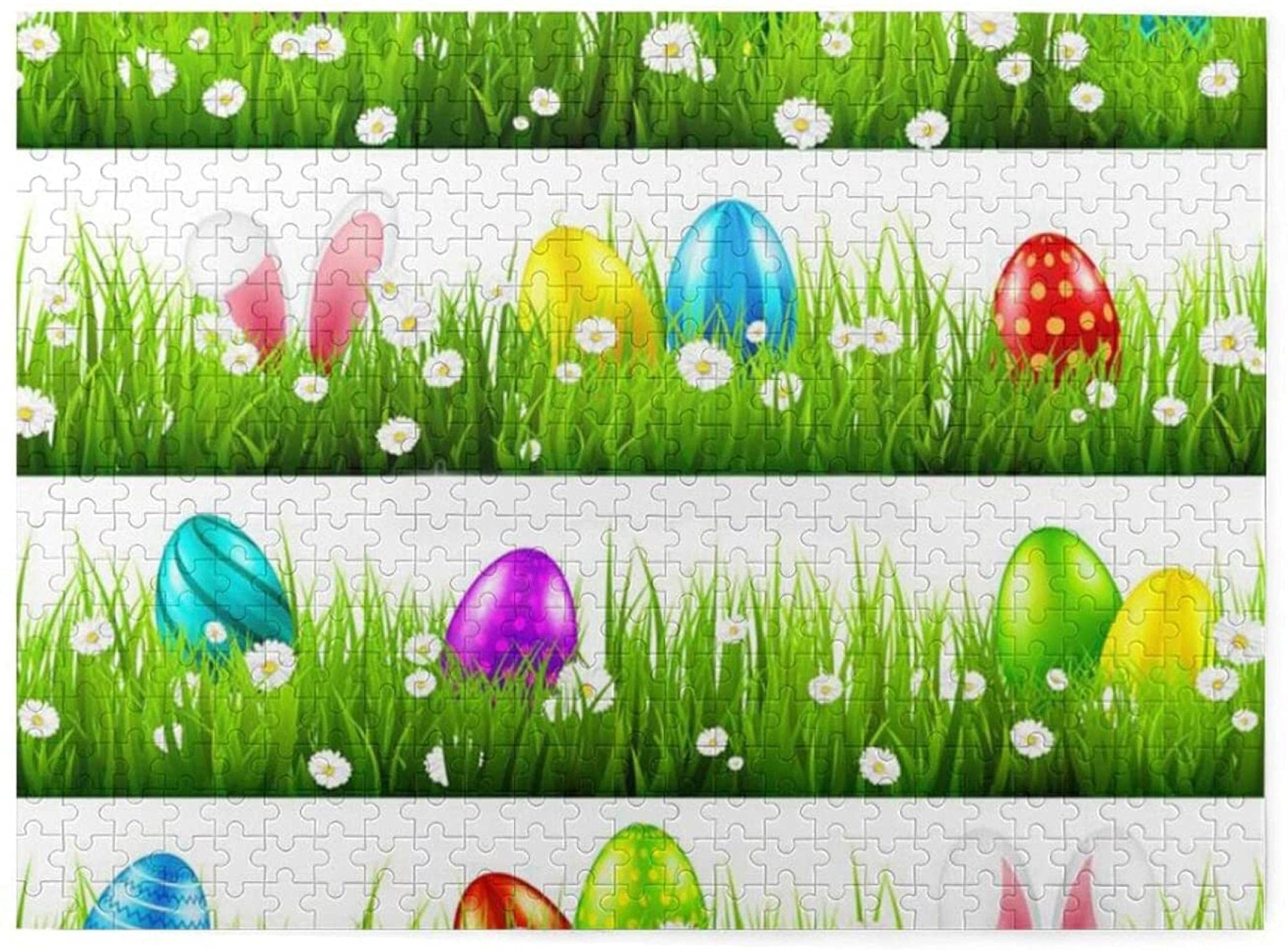 Epushow 500-Piece Personalized Wooden Jigsaw Puzzle - Colorful Easter Egg Design, Unique Picture Gift for Family & Friends | Perfect for Easter Celebrations, Family Game Nights & Home Decor