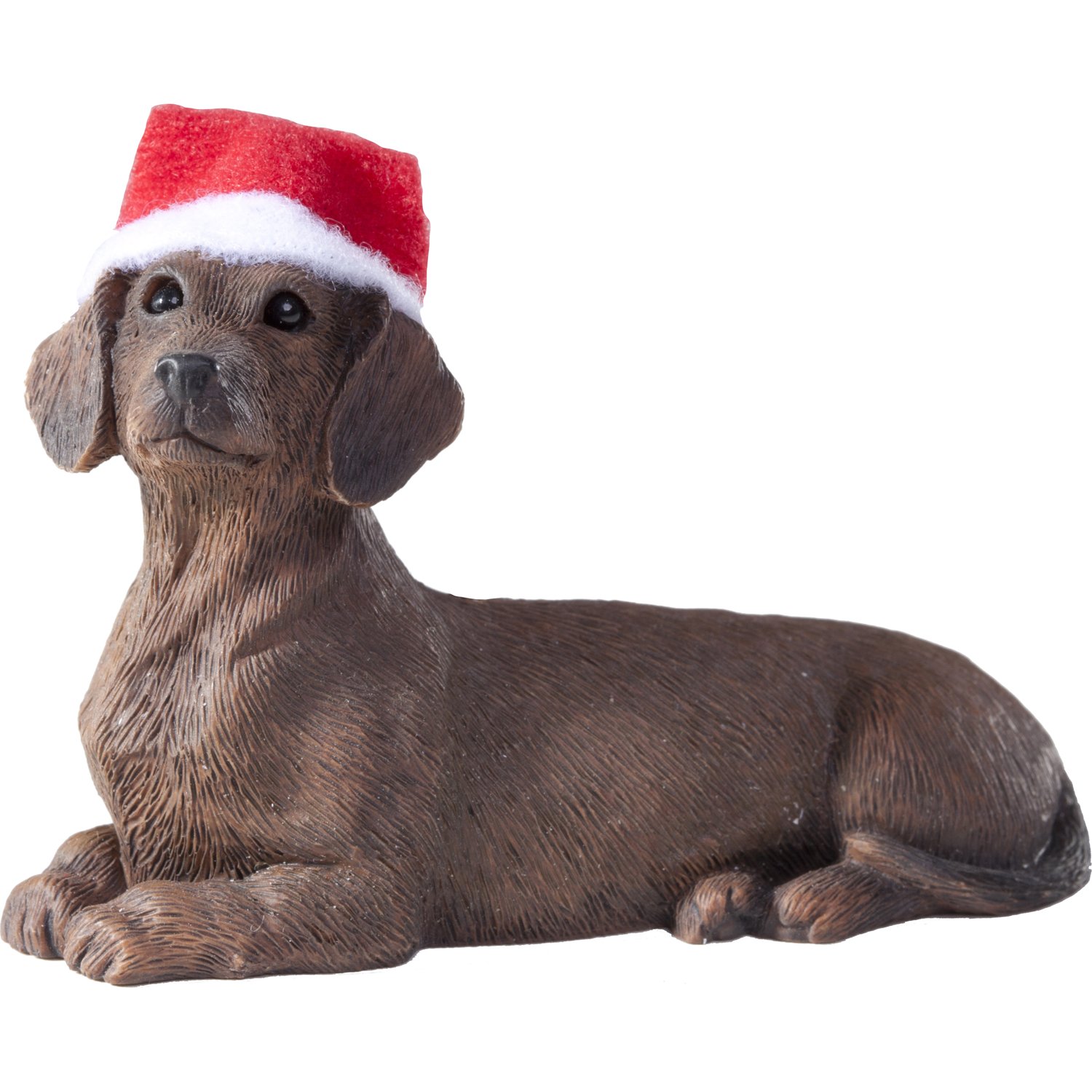 Sandicast Red Dachshund with Santa Hat Christmas Ornament - Handcrafted Holiday Decor for Tree, Gift, or Festive Home Decoration