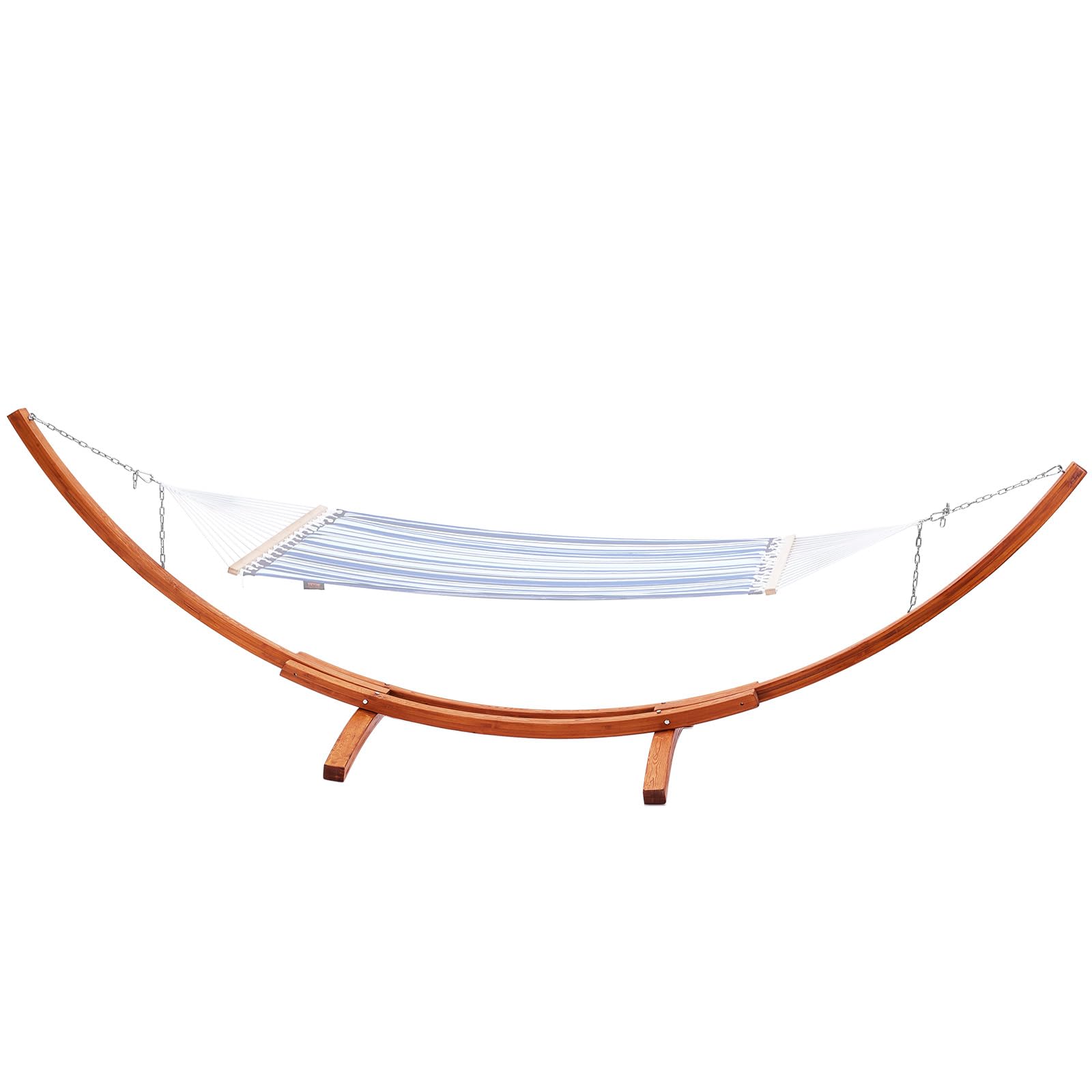 VEVOR Wooden Hammock Stand - 475 lbs Capacity Universal 2 Person Hammock Frame for 9-13 ft Hammocks, Adjustable Larch Wood Arc Stand with Chains & Carabiners - Perfect for Backyard, Patio, Camping & Indoor Relaxation