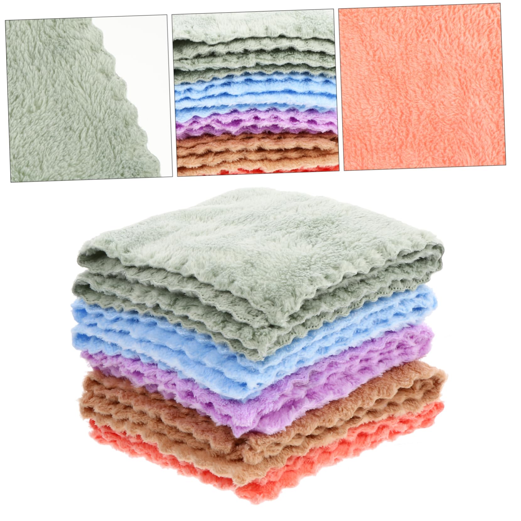 HEMOTON 30 Pack Ultra Soft Coral Fleece Baby Washcloths - Gentle Newborn Bath Towels for Sensitive Skin | Perfect for Infant Bath Time, Diaper Changes & Nursery Care