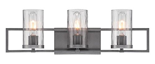 Charcoal Elements 3-Light Bathroom Vanity Lighting Fixture - Modern Sconce for Bathroom Mirror, Powder Room & Dressing Area