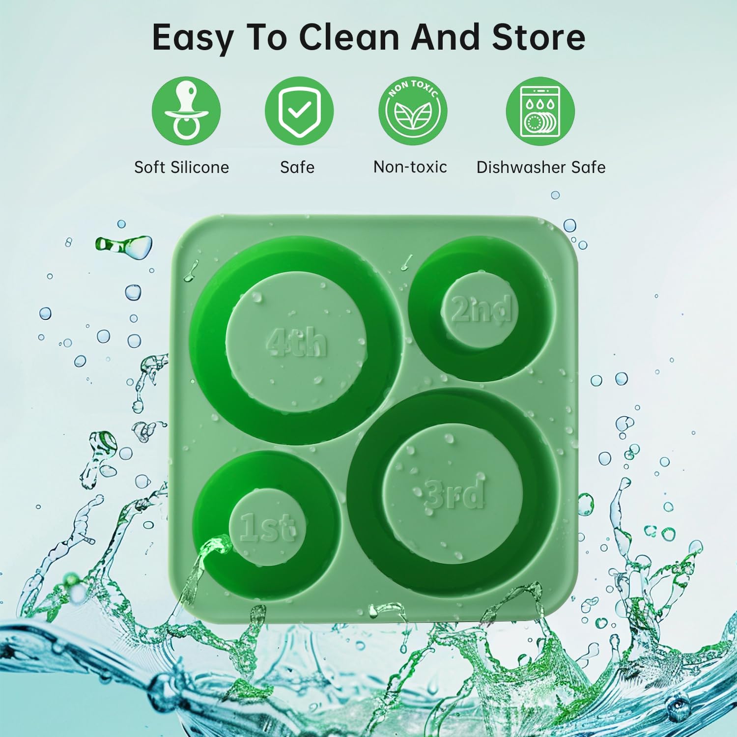 Stanley Cup Ice Molds - 4 Pack Silicone Hollow Cylinder Ice Cube Trays for 20oz 30oz 40oz Tumblers with Lid & Storage Bin | Perfect for Freezer, Iced Coffee, Cocktails, Whiskey & Cold Drinks (Green)