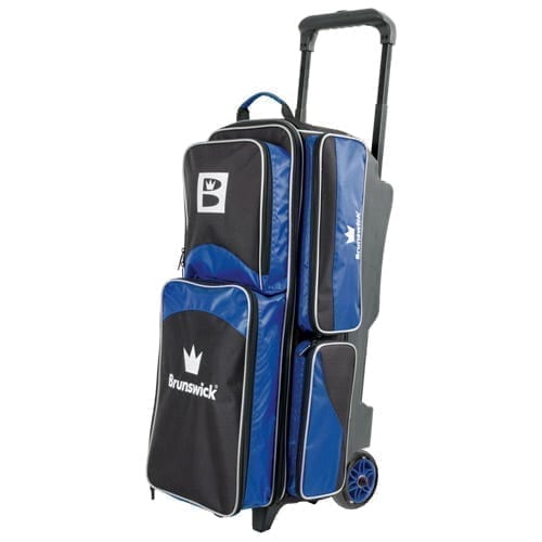 Brunswick Edge 3 Ball Triple Roller Bowling Bag - Durable & Spacious for League Play & Tournaments (Black/Red/Blue Options) - Perfect for Pro Bowlers & Enthusiasts