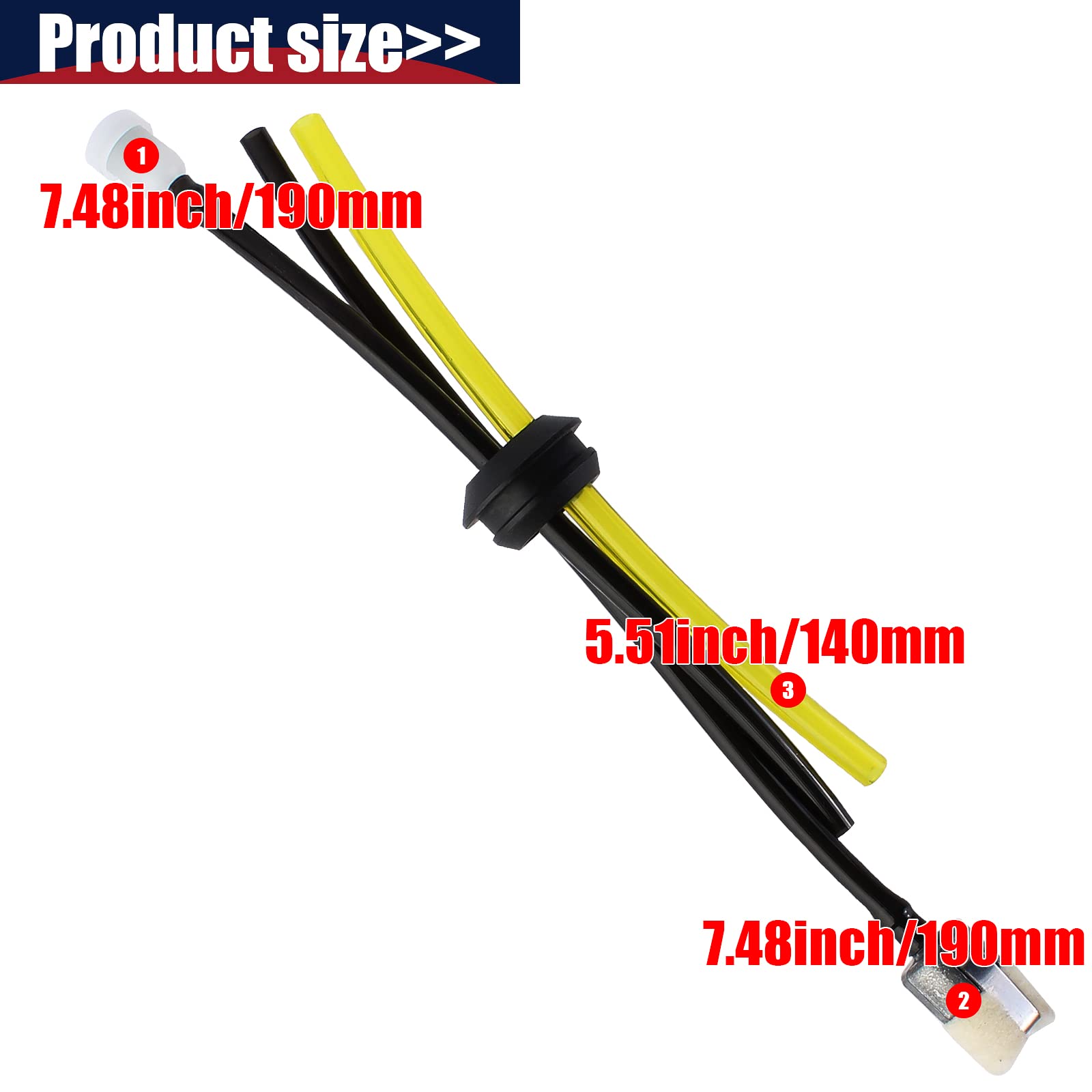 Echo Fuel Gas Tank Grommet Kit with Fuel Line Filter, Primer Bulb & Spark Plug - Compatible with Echo Blower, Tiller, Cultivator, Pruner, String Trimmer & Brushcutter - Fits PB-265LN, PB-265L, GT200, GT225, PE200, PE225, PPF225, SRM211 Models - Perfect for Lawn Maintenance, Landscaping & Gardening Equipment Repair