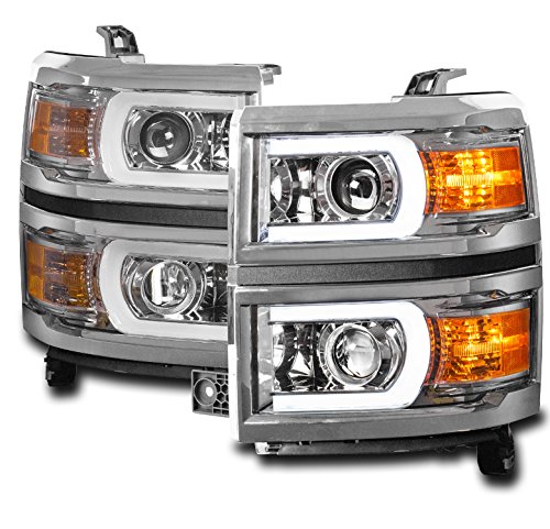 ZMAUTOPARTS LED Projector Headlights for 2014-2015 Chevy Silverado 1500 - DRL Chrome Lamps - Upgrade Your Truck Lighting for Night Driving & Off-Road Adventures