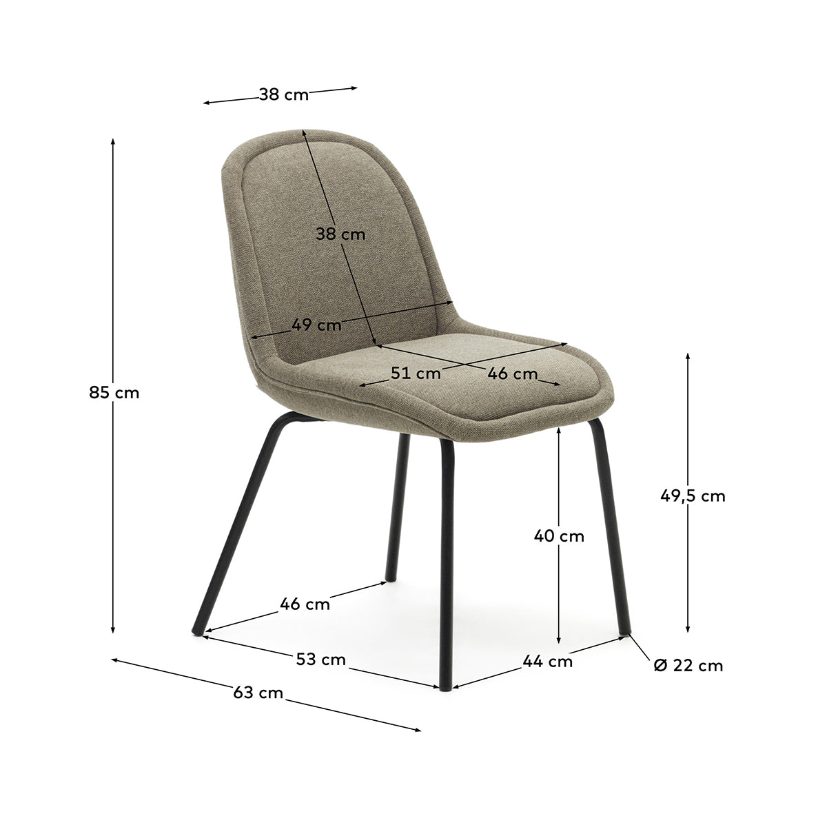 Aimin Chair by Kave Home - Modern Accent Chair for Living Room, Bedroom & Office - Comfortable Upholstered Lounge Chair with Wooden Legs