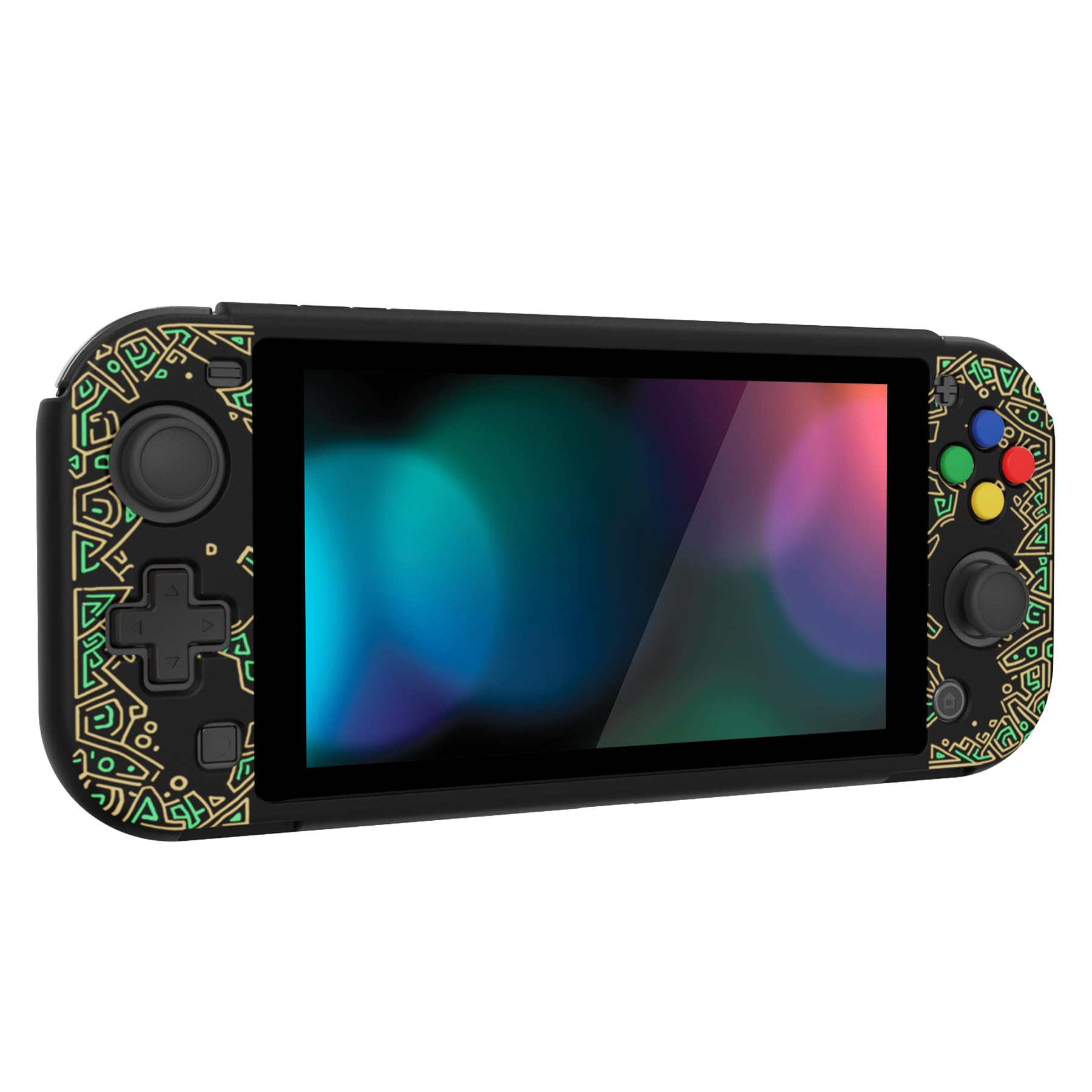 Playvital Protective Case for Nintendo Switch Lite - Shockproof Cover with Tempered Glass Screen Protector, Joycon Caps & Button Covers - Perfect for Gaming, Travel & Outdoor Use (Totem of Kingdom Design)