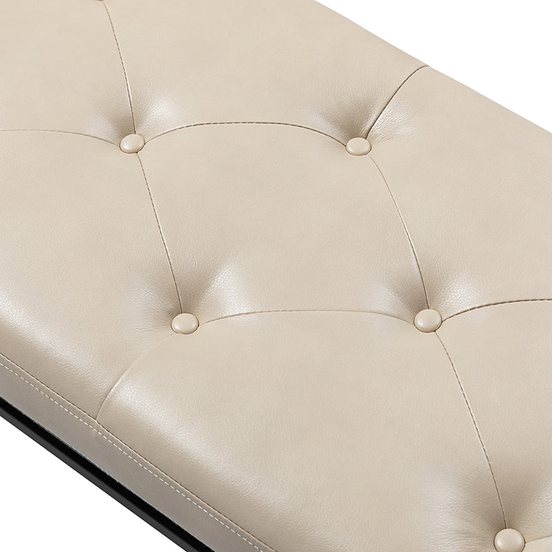 Johannes Upholstered Bench - Stylish Storage Ottoman with Tufted Cushion, Modern Entryway Bench for Bedroom, Living Room & Hallway - Perfect for Seating, Storage & Home Decor