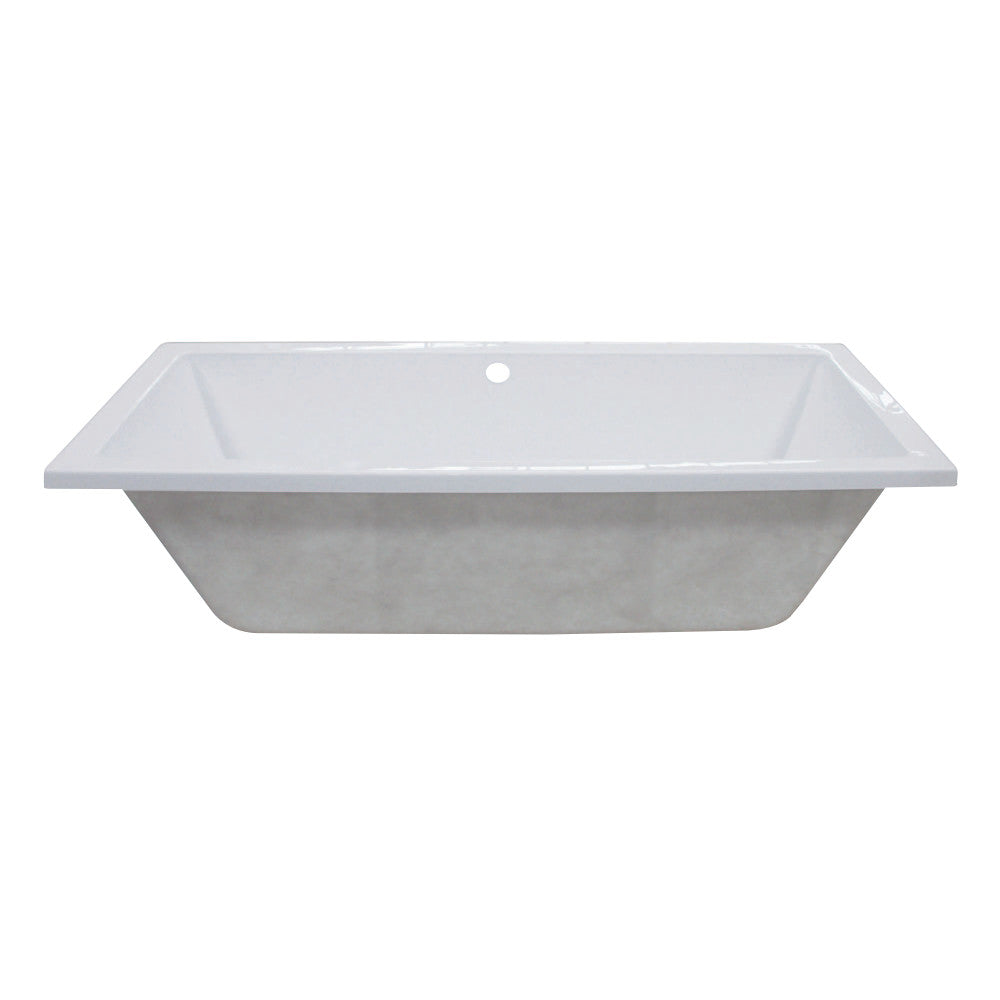 Aqua Eden 59-Inch White Acrylic Rectangular Drop-In Bathtub with Reversible Drain Hole - Perfect for Modern Bathroom Renovations and Spa-Like Relaxation
