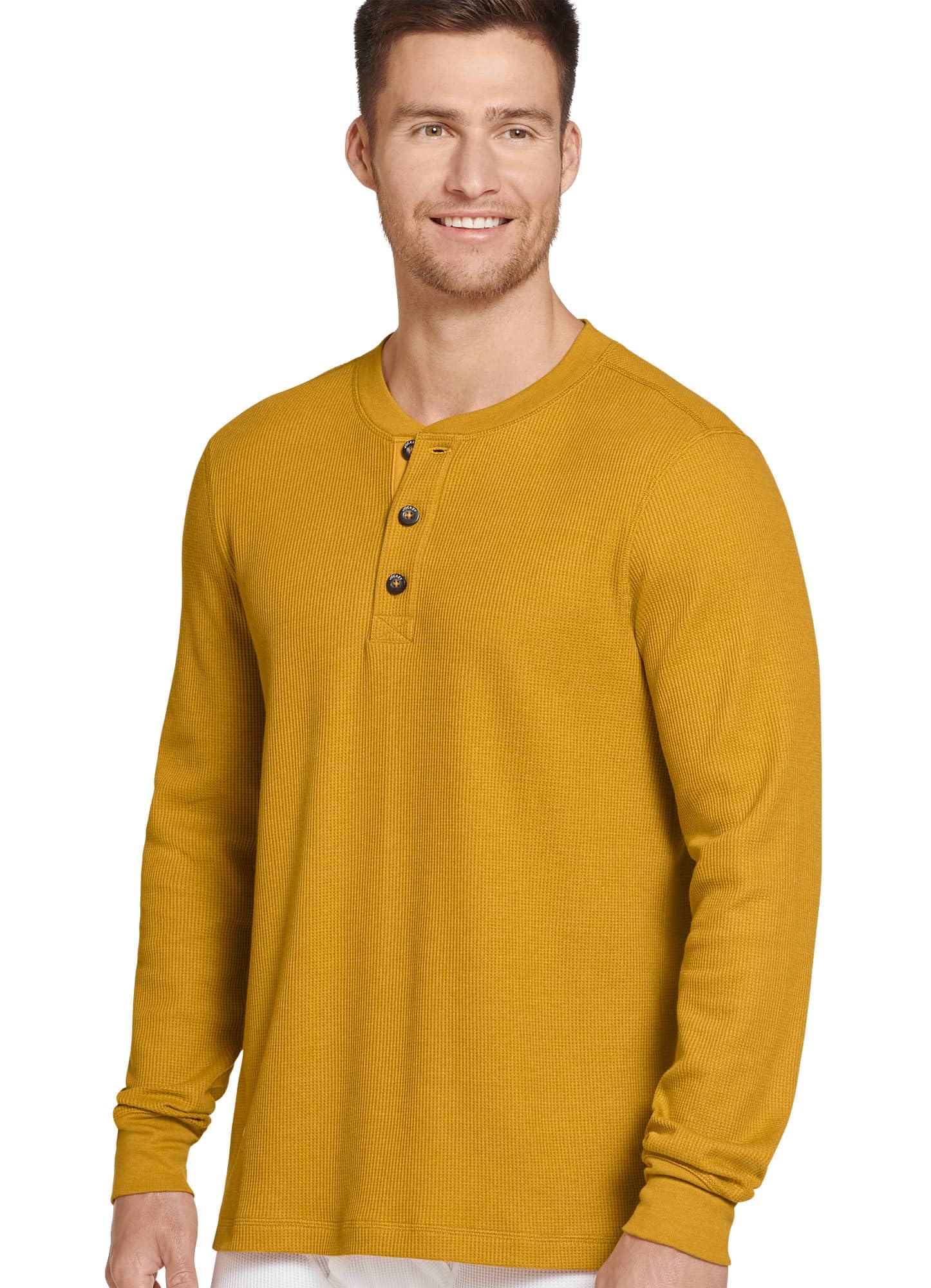 Jockey Men's Baselayer Long Sleeve Waffle Henley Shirt - Thermal Underwear for Cold Weather, Workout & Outdoor Activities