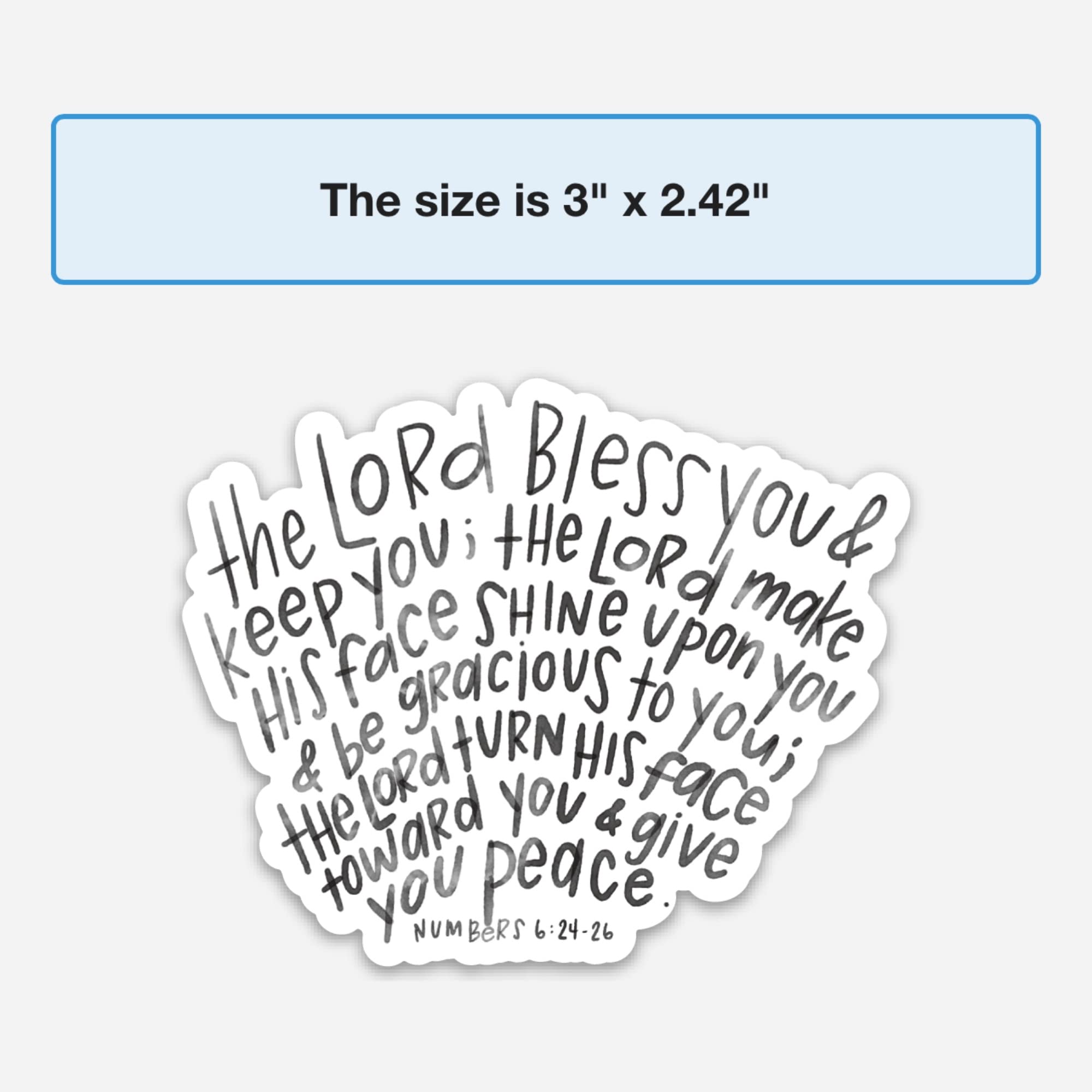 Religious Stickers - Lord's Blessing Christian Bible Quote Decals for Faith Journaling & Scrapbooking - May the Lord Bless You & Keep You - Perfect for Bible Journals, Prayer Books & Faith-Based Crafts
