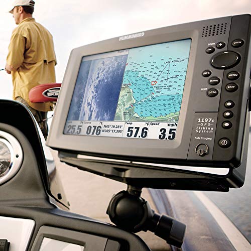 RAM Mounts Large Marine Electronics Mount RAM-D-111U with Medium Arm - Compatible with Garmin, Lowrance, Humminbird & More - Perfect for Boating, Fishing, and Marine Navigation
