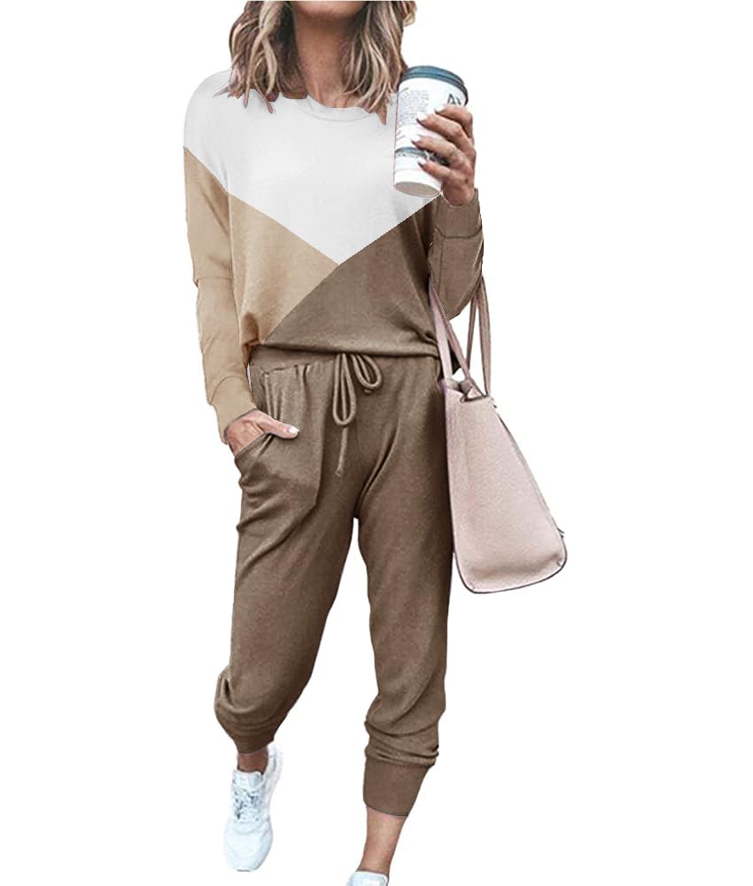 ETCYY Women's Lounge Sets - Soft Sweatsuits 2 Piece Outfit with Long Sleeve Top & Pants for Yoga, Workout, Athletic Wear & Casual Home Comfort