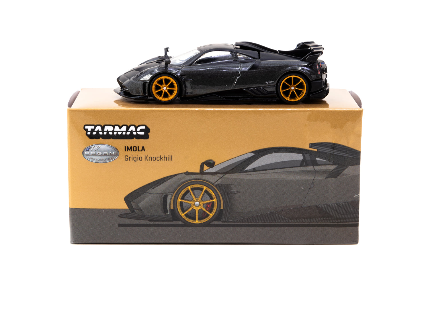 Tarmac Works 1/64 Pagani Imola Grigio Knockhill Diecast Model Car - Collectible Miniature for Display & Racing Scenes