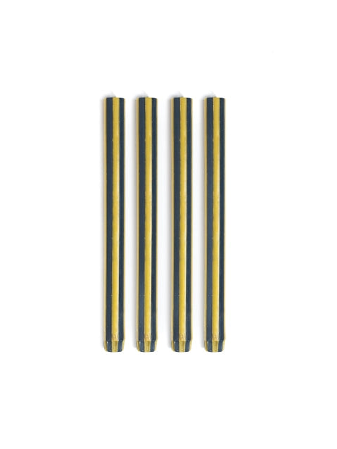 Premium Stripe Dinner Candles - Elegant 12-Pack Taper Candles for Romantic Dinners, Wedding Decor & Holiday Centerpieces - Long-Lasting Beeswax Candles for Table Settings & Special Occasions