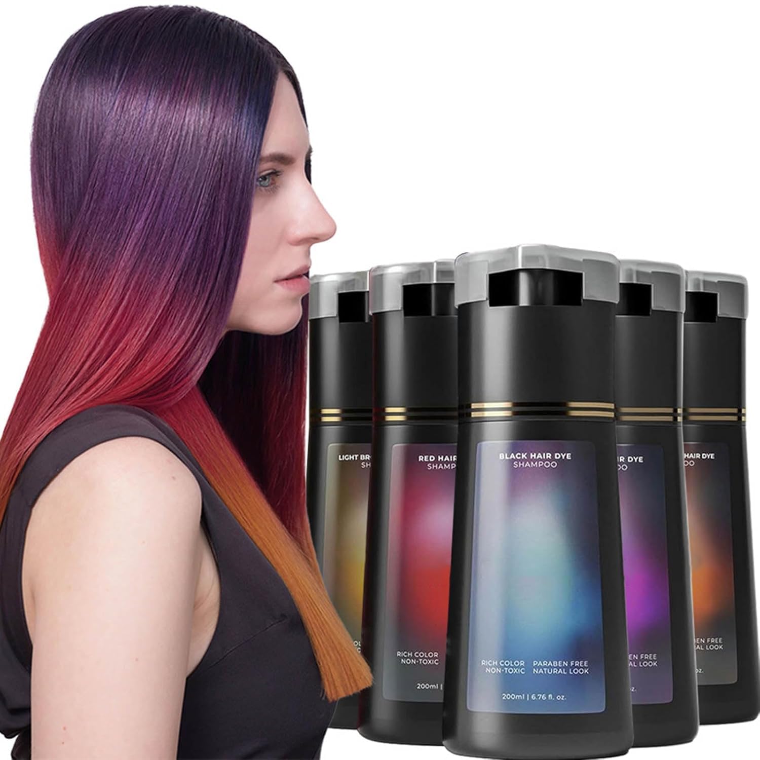 Polar Hair Dye Shampoo - Instant Gray Hair Coverage for Women & Men | Natural Hair Color Treatment with Long-Lasting Results | Perfect for Home Use, Salon-Quality Hair Care (Black)
