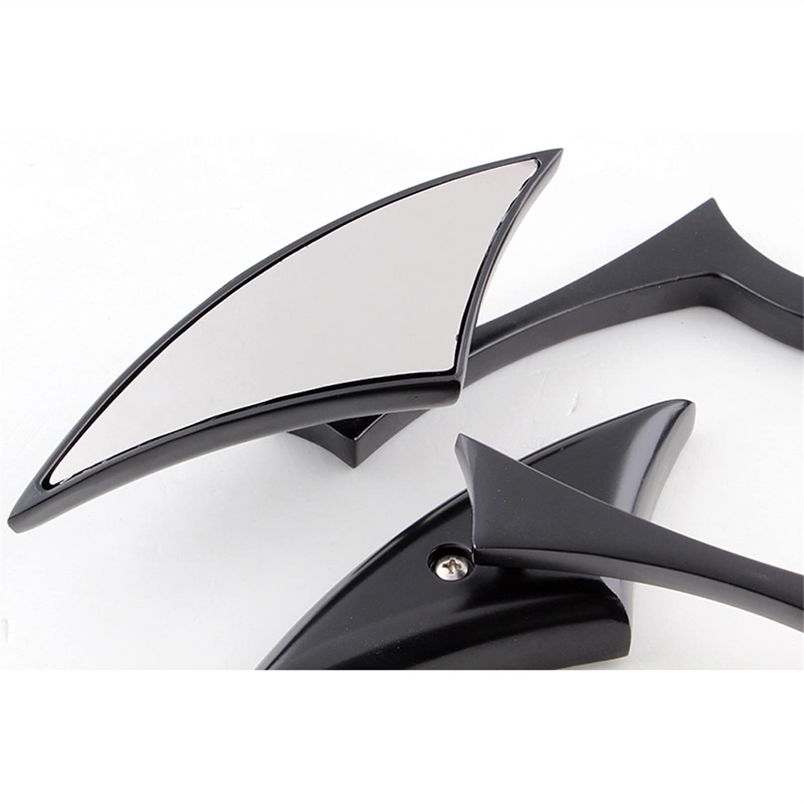 DYWK Black Aluminum Motorcycle Rearview Mirrors - 8MM & 10MM Side End Mirrors for Harley, Honda, Yamaha - Perfect for Cruisers, Touring Bikes & Street Motorcycles