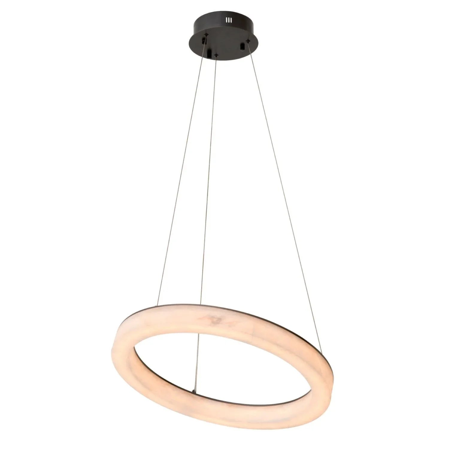 Raymond Modern Round Alabaster Pendant Chandelier - Elegant Lighting Fixture for Living Room, Dining Room & Bedroom | Dimmable Hanging Light for Home Decor